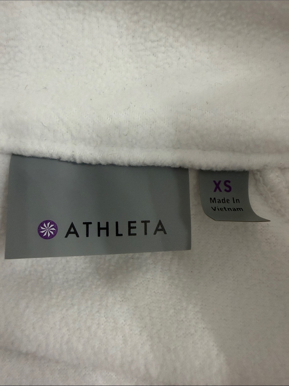 Athleta white mixed-media half-zip pullover in women’s size XS - Picture 2 of 11
